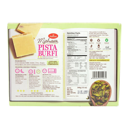 Haldirams, Pista Burfi Indian Sweets, 340 Grams(gm)