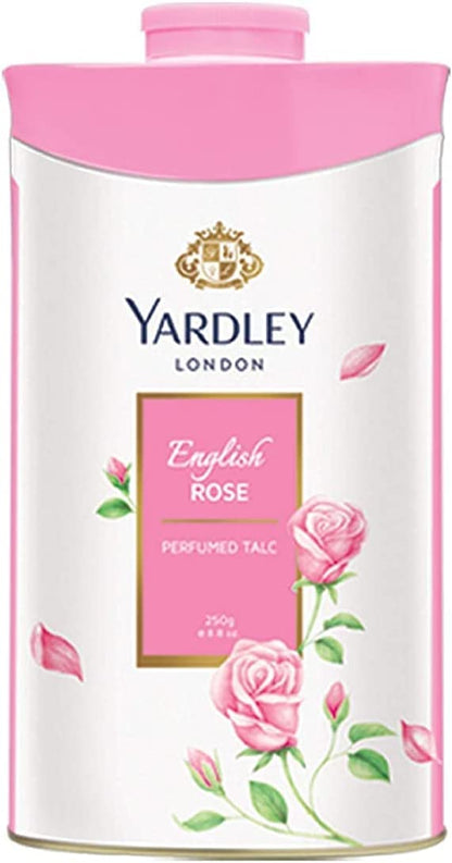 Yardley London Fresh Floral Fragrance Locked in a Fine & Silky Perfumed Talcum Powder (Yardley London English Rose, Pack of 3 250Gram) - Skin Care