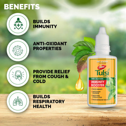 Dabur Ayurvedic Tulsi( Basil) Drops 30ml | Builds Immunity, Antioxidant, Cold