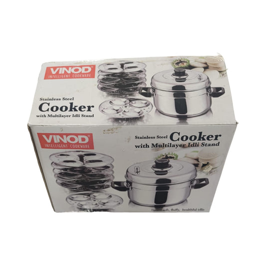 Vinod St St cooker with Multilayer Idli Stand 6 plates