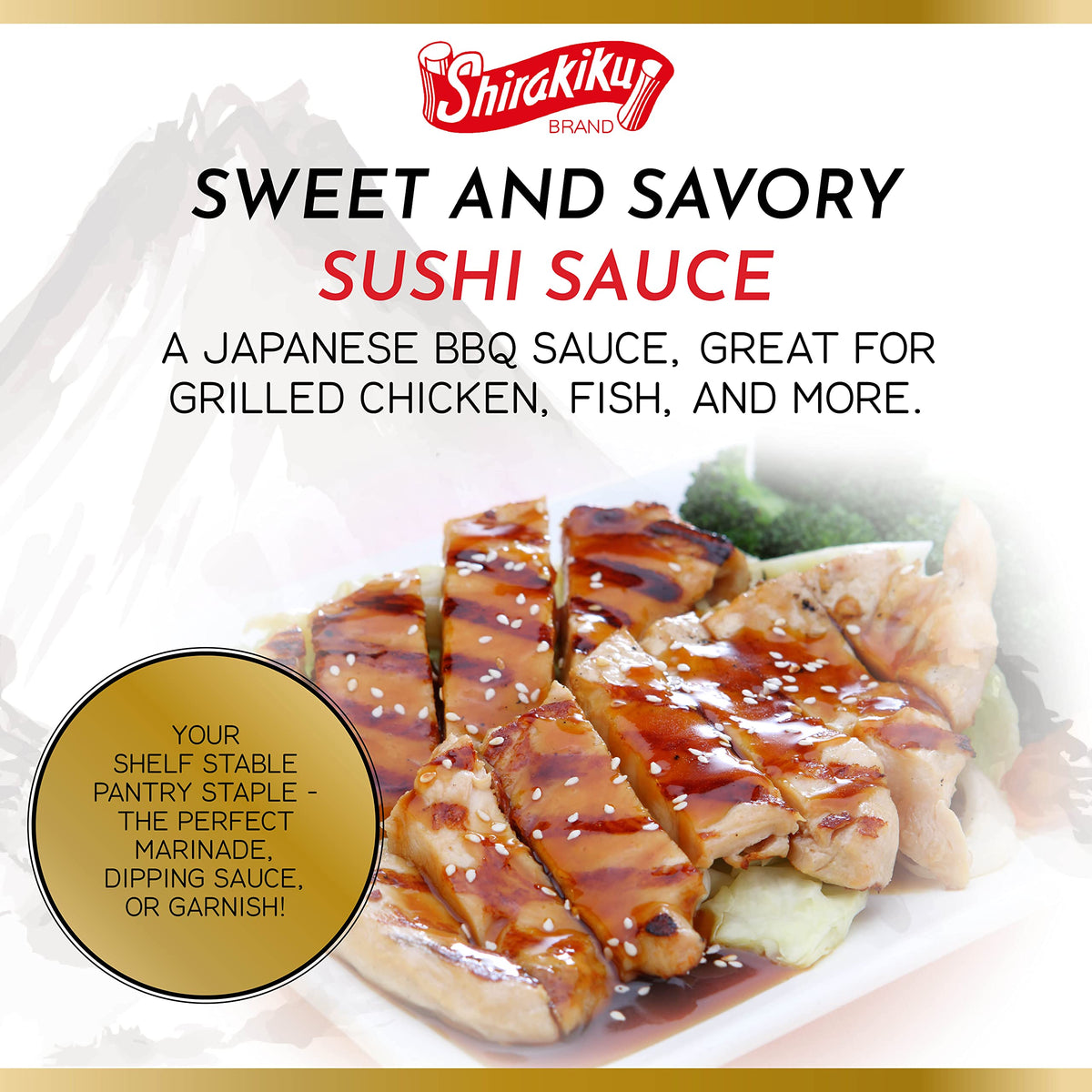 Japanese Sushi Sauce by Shirakiku | Sweet and Savory Authentic Asian Sauce for Sushi, Cooking, Grilling, Perfect for Eel, Unagi | Non GMO| 18 oz. (Sushi Sauce)