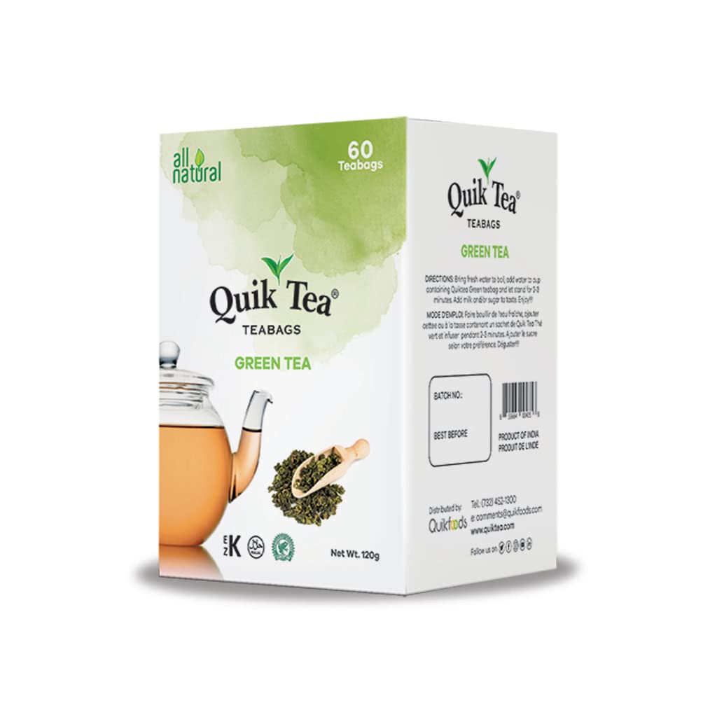 Quik Tea, Green Tea Bags, 60 Tea Bags