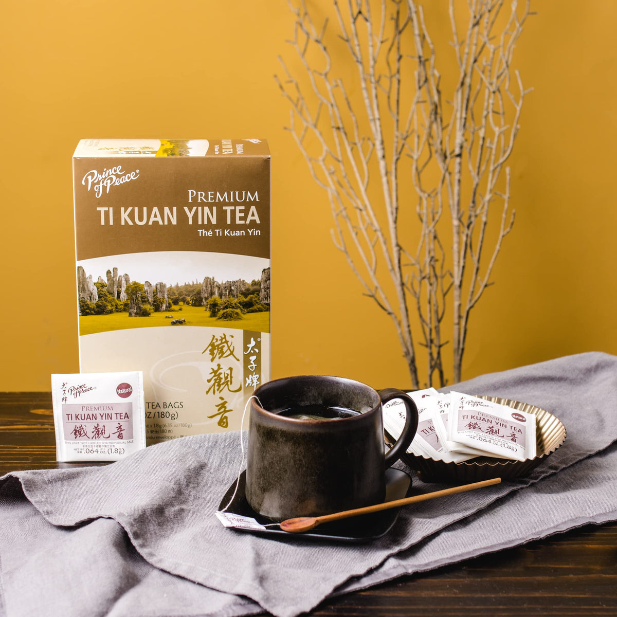 Prince of Peace Premium Ti Kuan Yin Tea, 100 Tea Bags Ti Kuan Yin Prince of Peace Tea Ti Kuan Yin Tea Bags Oolong Tea Prince of Peace Premium Tea Bags