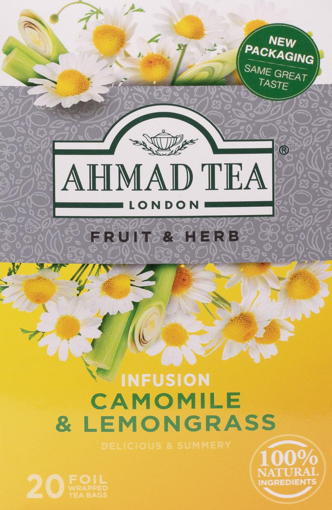 Ahmad Teas - Camomile & Lemongrass 1.4oz - 20 Tea Bags, Brown
