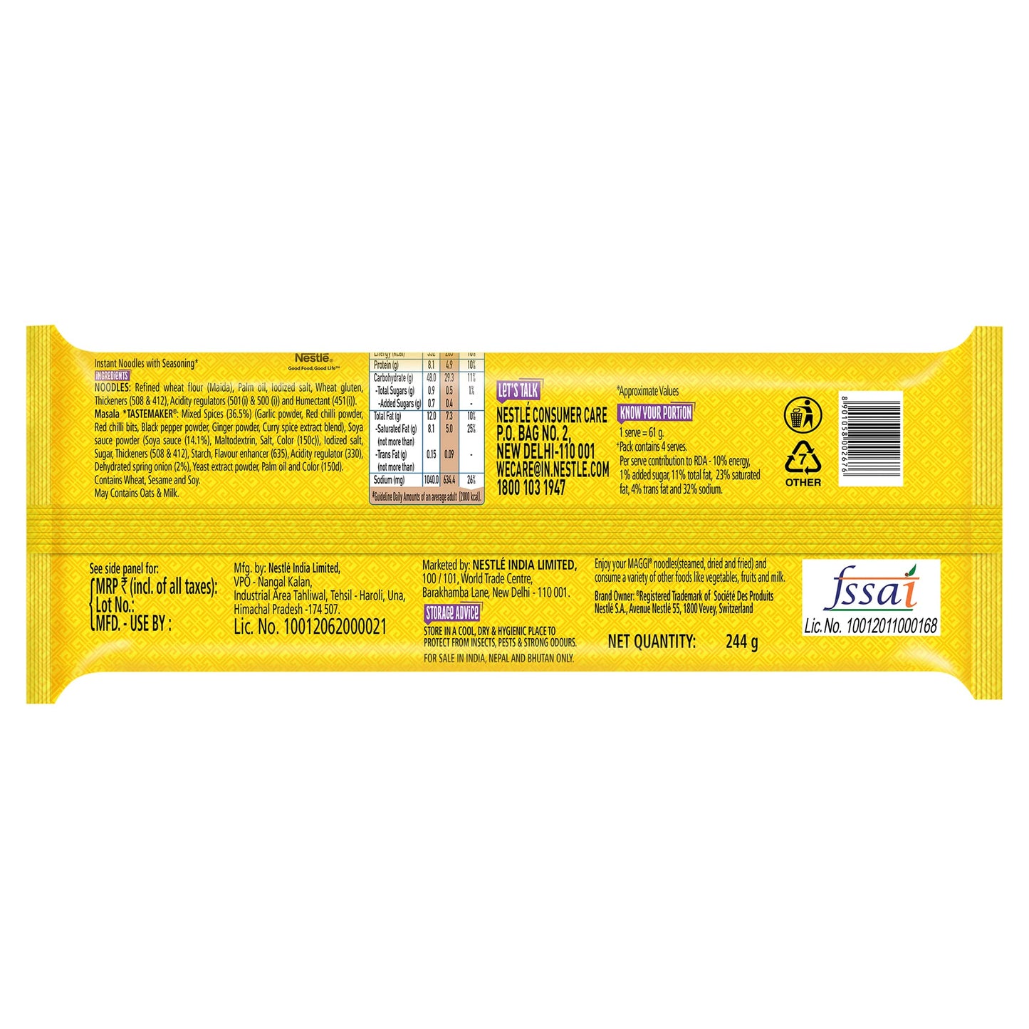 MAGGI 2-Minute Spicy Manchurian Noodles, Easy to Cook Instant Noodles, 244 grams