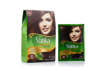Vatika naturals Henna Hair Color - Dark Brown (Pack of 6) - Indian Hair Products