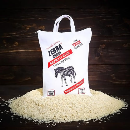 Zebra Extra Long Kernel Naturally Aromatic Basmati Rice - Naturally Aged - 4lb.,1.814kg