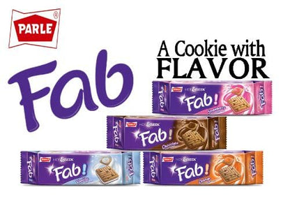 Parle, Fab! Cookies, Chocolate and Vanilla Flavors, Packages of 6 each, 3.94 oz. Each (Pack of 12)