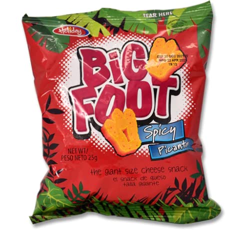 Assorted Holiday Big Foot, The Giant Cheese Snack, 6 Regular and 6 Spicy, 10.5 Oz, Pack of 12