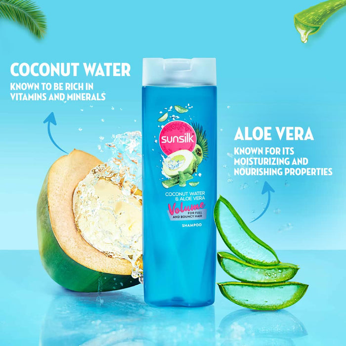 Sunsilk Coconut Water & Aloe Vera Volume Hair Shampoo, 370 ml