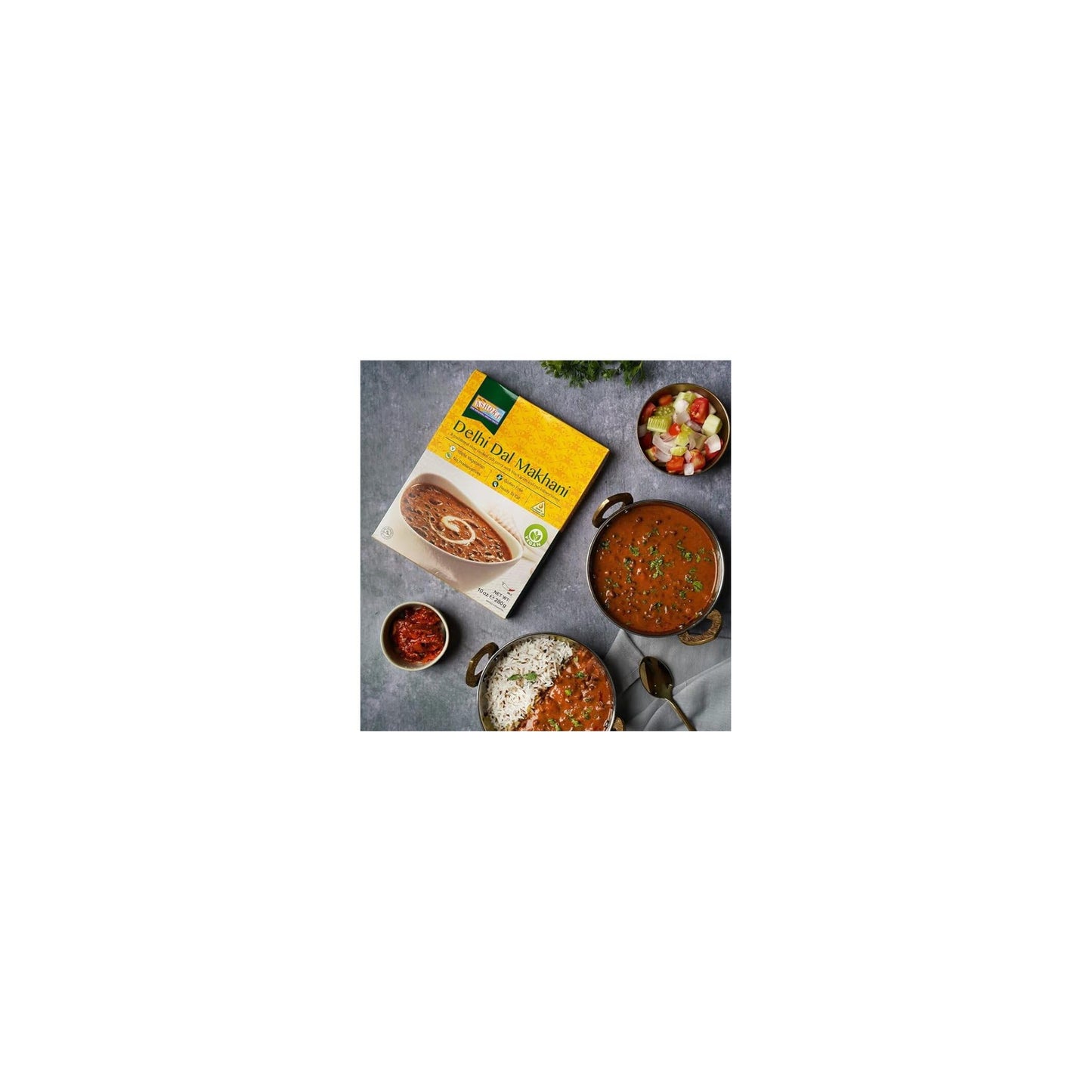 Ashoka Gluten-Free Meals, Microwave Ready Vegan Black Gram & Kidney Beans, Heat & Serve Meals, All-Natural Delhi Dal Makhani, Great for Outdoors, Travel Friendly with No Preservatives, Pack of 1