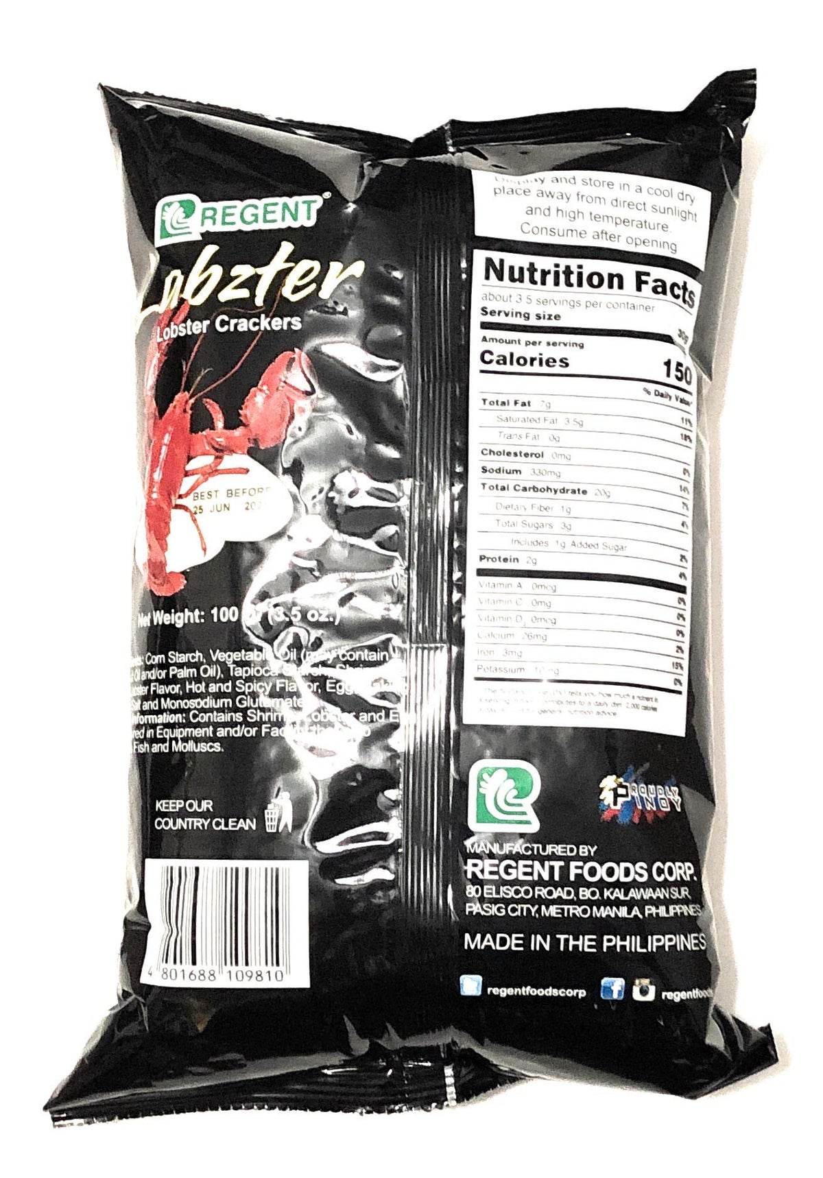 Regent Labzter Lobster Crackers 3.5oz x 2