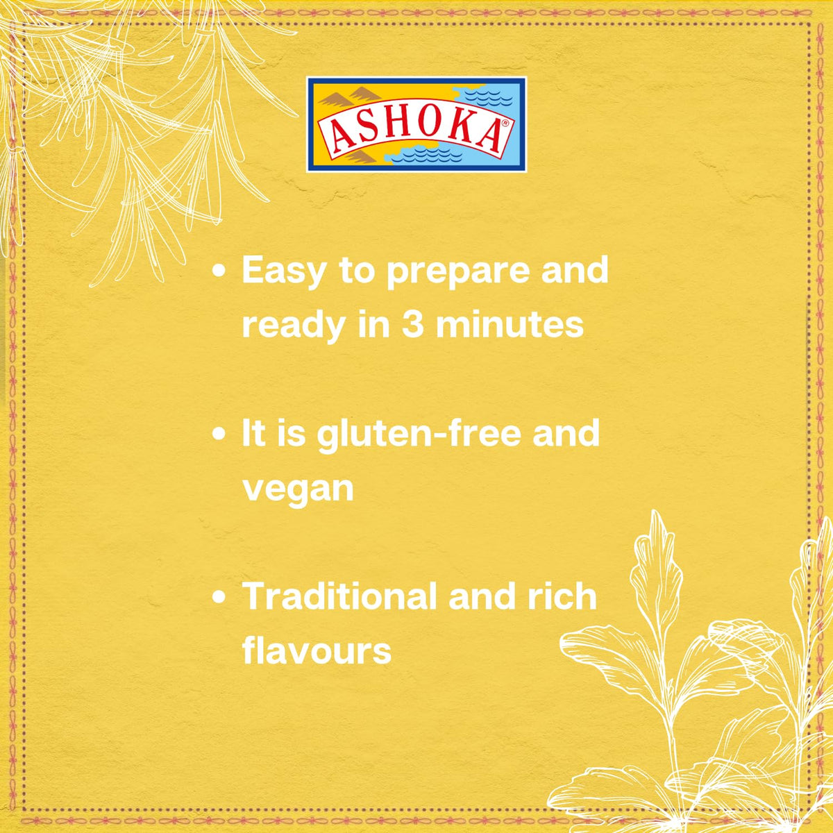 Ashoka 1932, Instant Rice, Vegan Chickpea Rice, All-Natural, Ready to Eat Pilaf, Chana Pulao, Authentic Indian Meals, Travel Friendly, Great for Offices & with No Preservatives, Pack of 1
