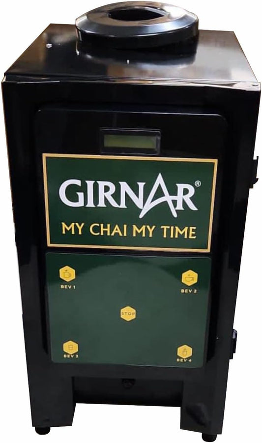 4-in-1 Girnar Instant Premix Based Tea Vending Machine | Pro Commercial Chai Maker with 3 Liters Hot Tank Capacity With 500 Cups | 2 Lanes Tea Maker For Offices Homes Restaurants Hotels