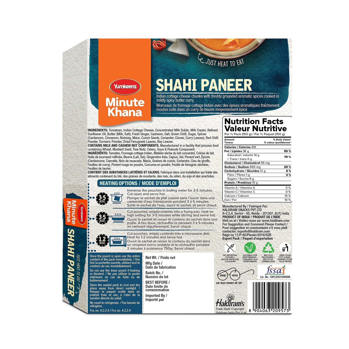 Haldiram's Minute Khana- Shahi Paneer 300 gms