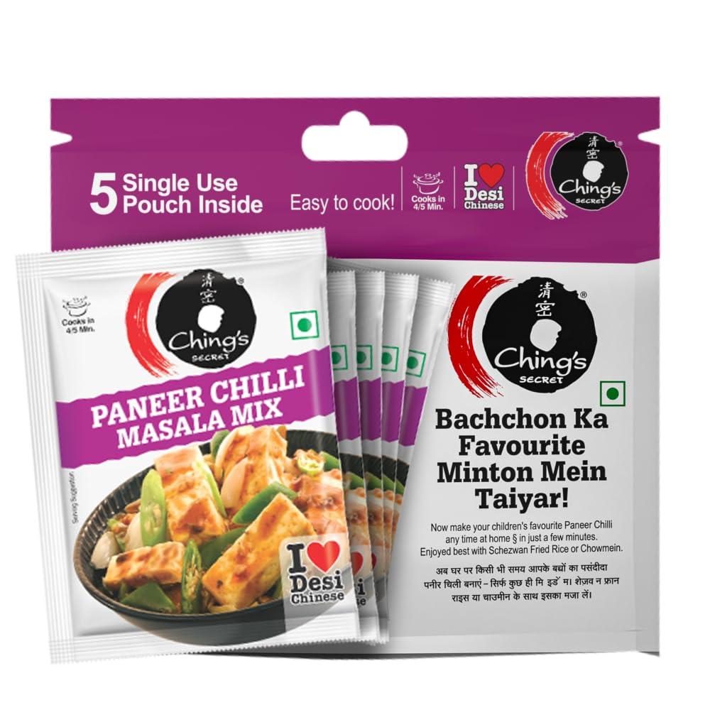 Ching's Secret Paneer Chilli Masala - 5 Single Use Pouch - 100 Gram