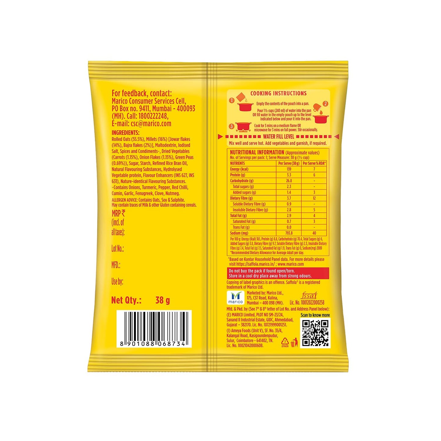 Saffola Masala oats- Classic Masala 38 gms