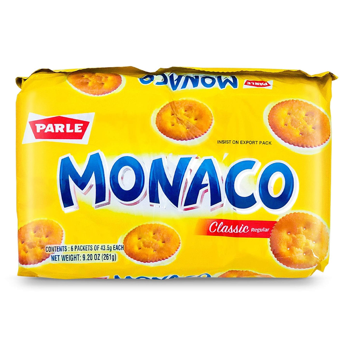 Parle Monaco Classic Regular Biscuits VALUE PACK - 43.5g (Pack of 6)