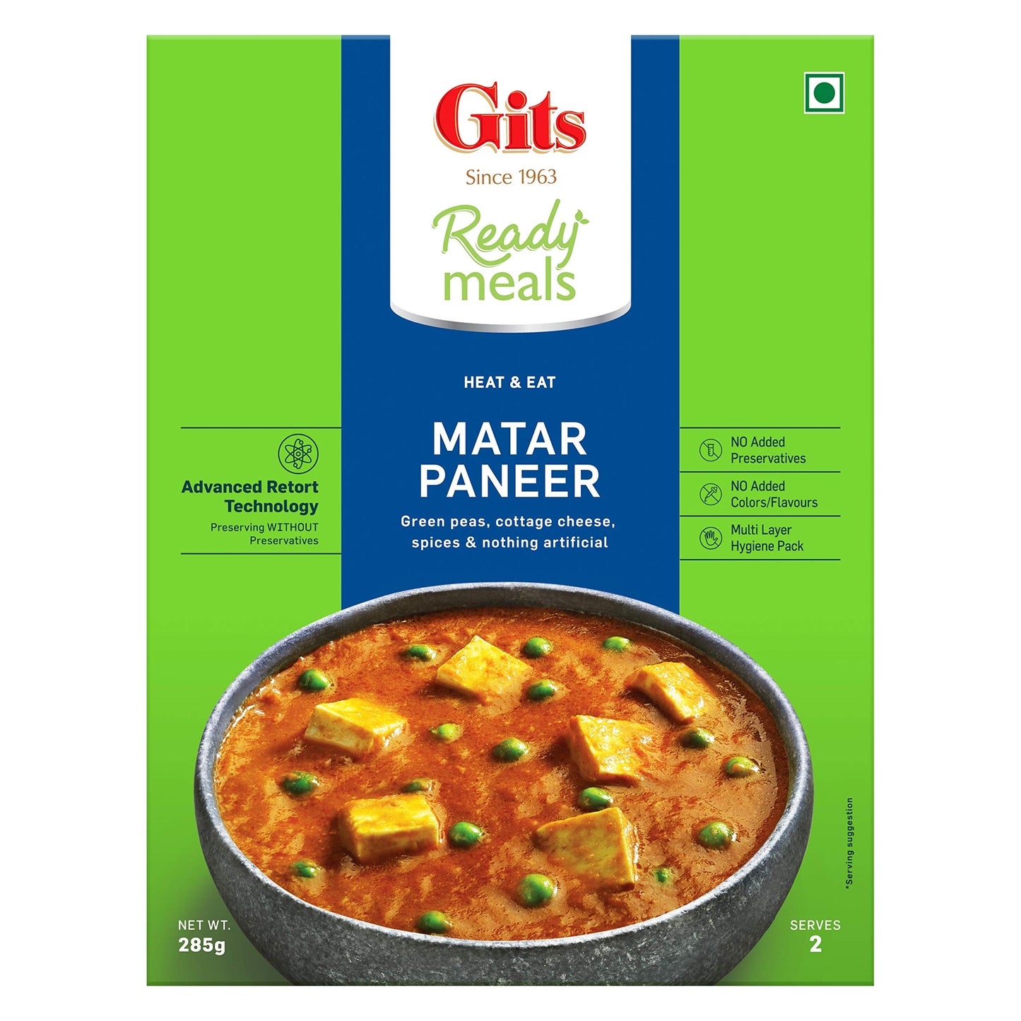 Gits Ready Meals, Matar Paneer, 10 Ounce