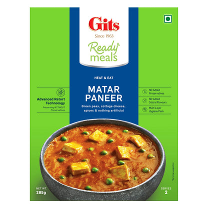Gits Ready Meals, Matar Paneer, 10 Ounce