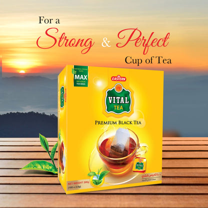 Vital Premium Black Tea - Black Tea Classic Collection Finely Selected Speciality Tea Naturally Anti Oxidized Black Vital Tea (125cnt Tea bags) (375g)