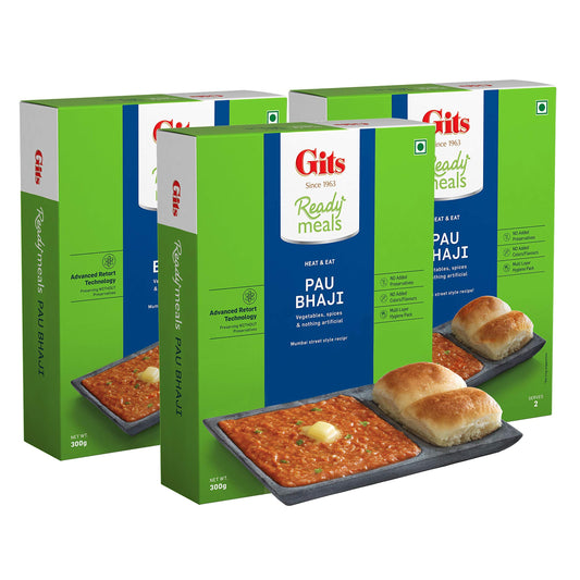 Gits Ready to Eat Pav Bhaji, 900g (Pack of 3 X 300g Each)