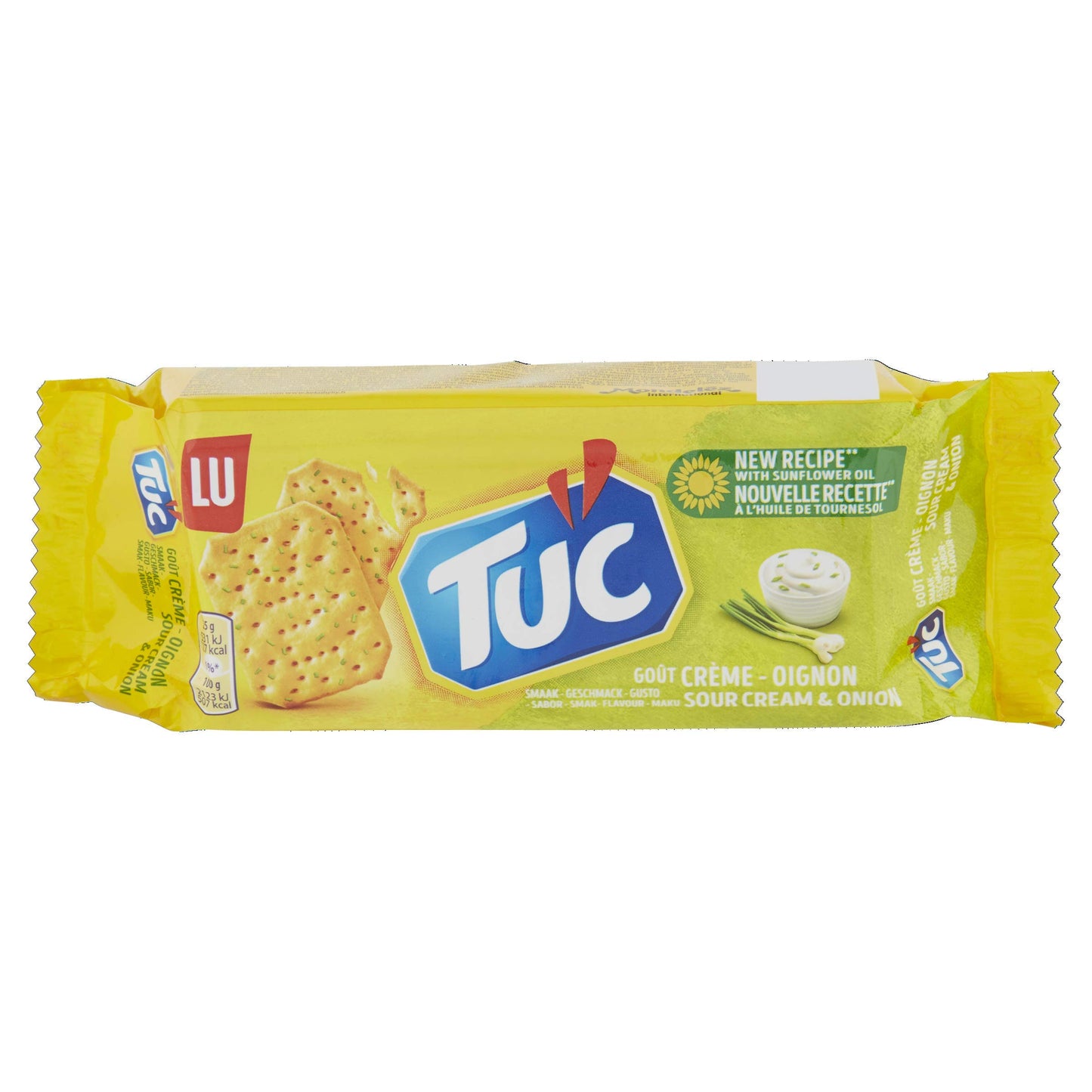 TUC Crackers | TUC Biscuits | Crispy Salted Crackers with Sour Cream & Onion Flavor | LU Cookies | 3.52 Ounce Total Weight