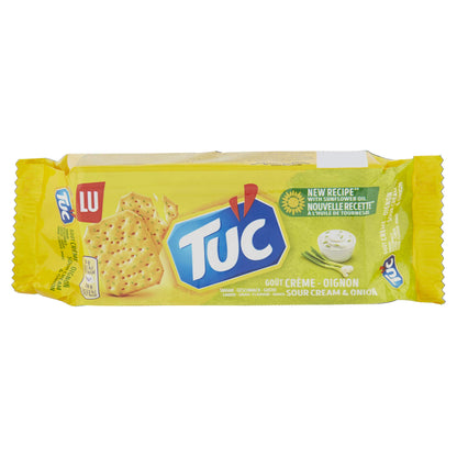 TUC Crackers | TUC Biscuits | Crispy Salted Crackers with Sour Cream & Onion Flavor | LU Cookies | 3.52 Ounce Total Weight
