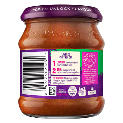 Patak's Hot Mango Chutney 12 Oz - Chutney Spread