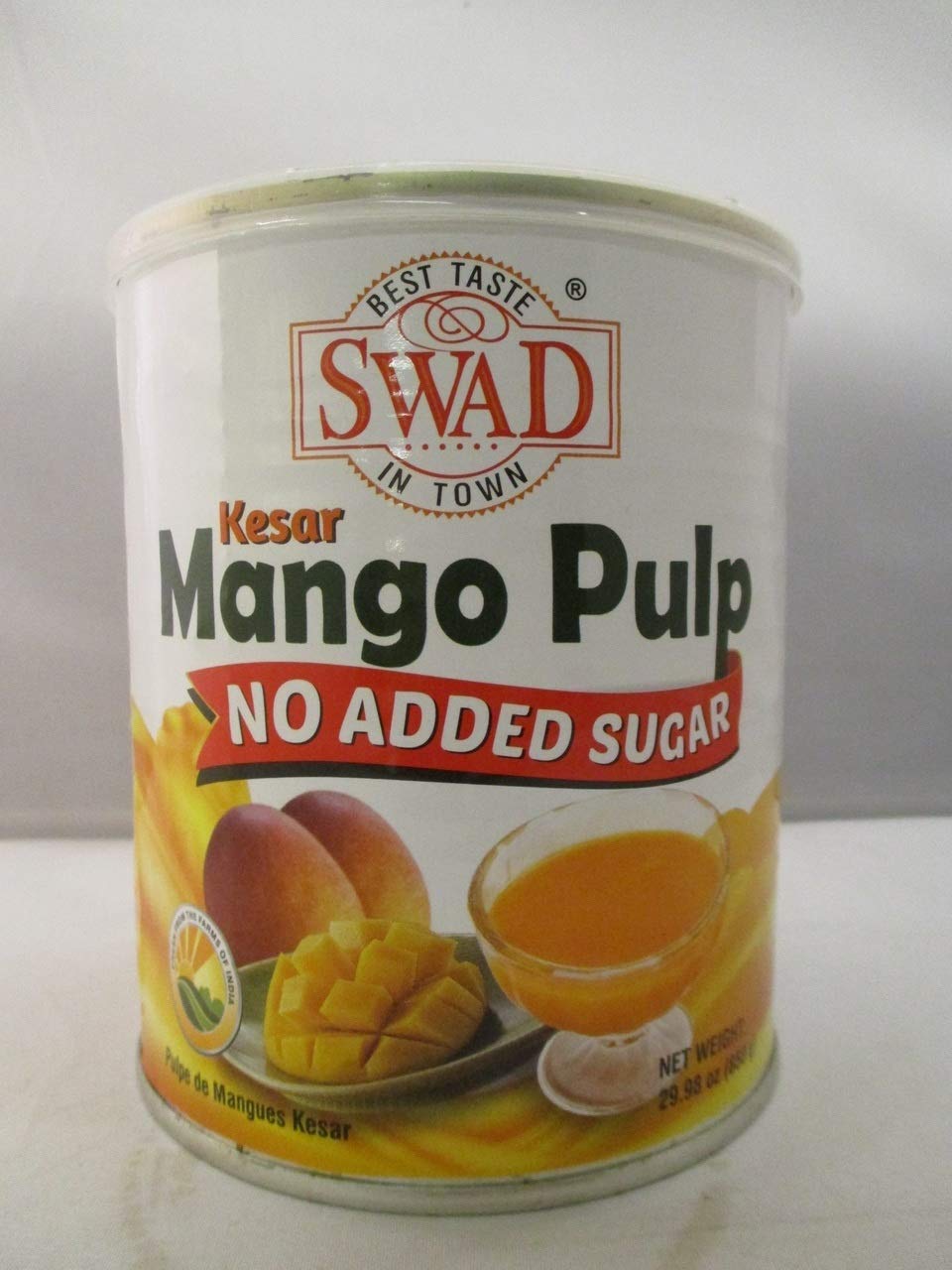 Swad Kesar Mango Pulp No Added Sugar 30 Oz