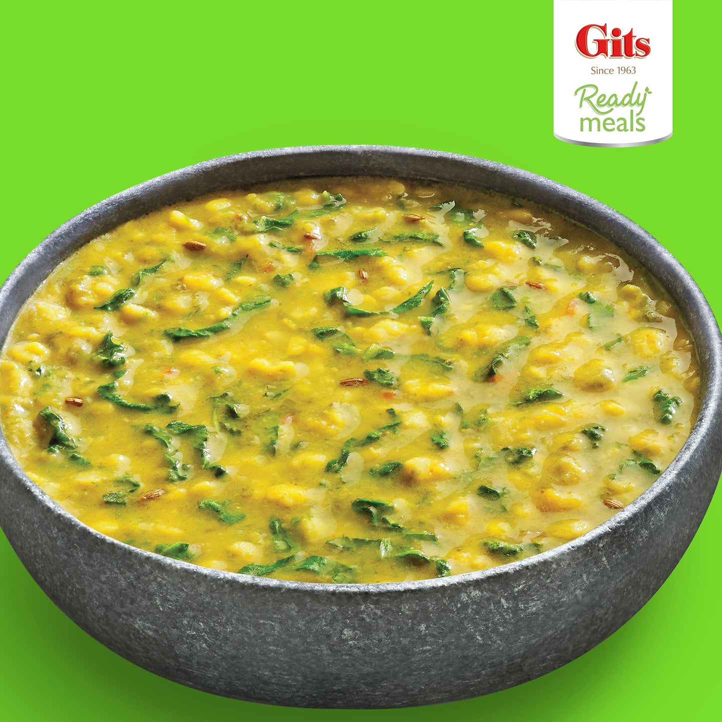 Gits Dal Palak - (Spinach Lentils - Indian Yellow Lentils cooked with fresh Spinach) Ready to eat Entree | 52.5 Oz (5 packs X10.5 Oz each).