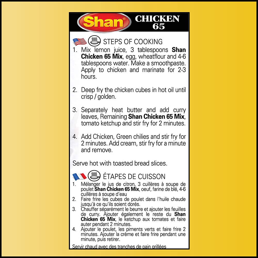 Shan Seasoning Mix -chicken 65 60 gms - Shan Masala