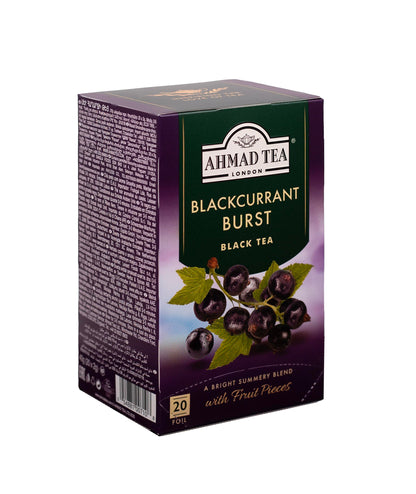 Ahmad Tea Blackcurrant Burst Black Tea, 20-Count Boxes (Pack of 1)