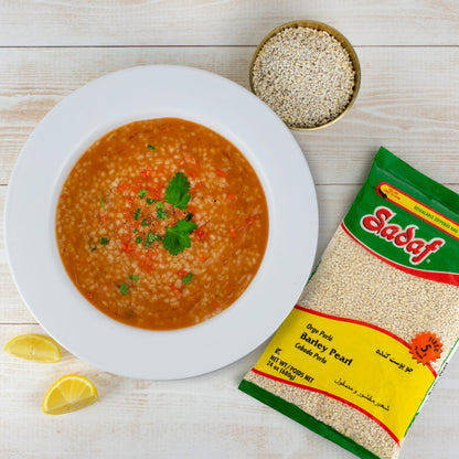 Sadaf Pearl Barley - Pearled Barley Grain for Cooking and Food Flavoring - Cebada en Grano - Kosher - 24 Oz Resealable Bag