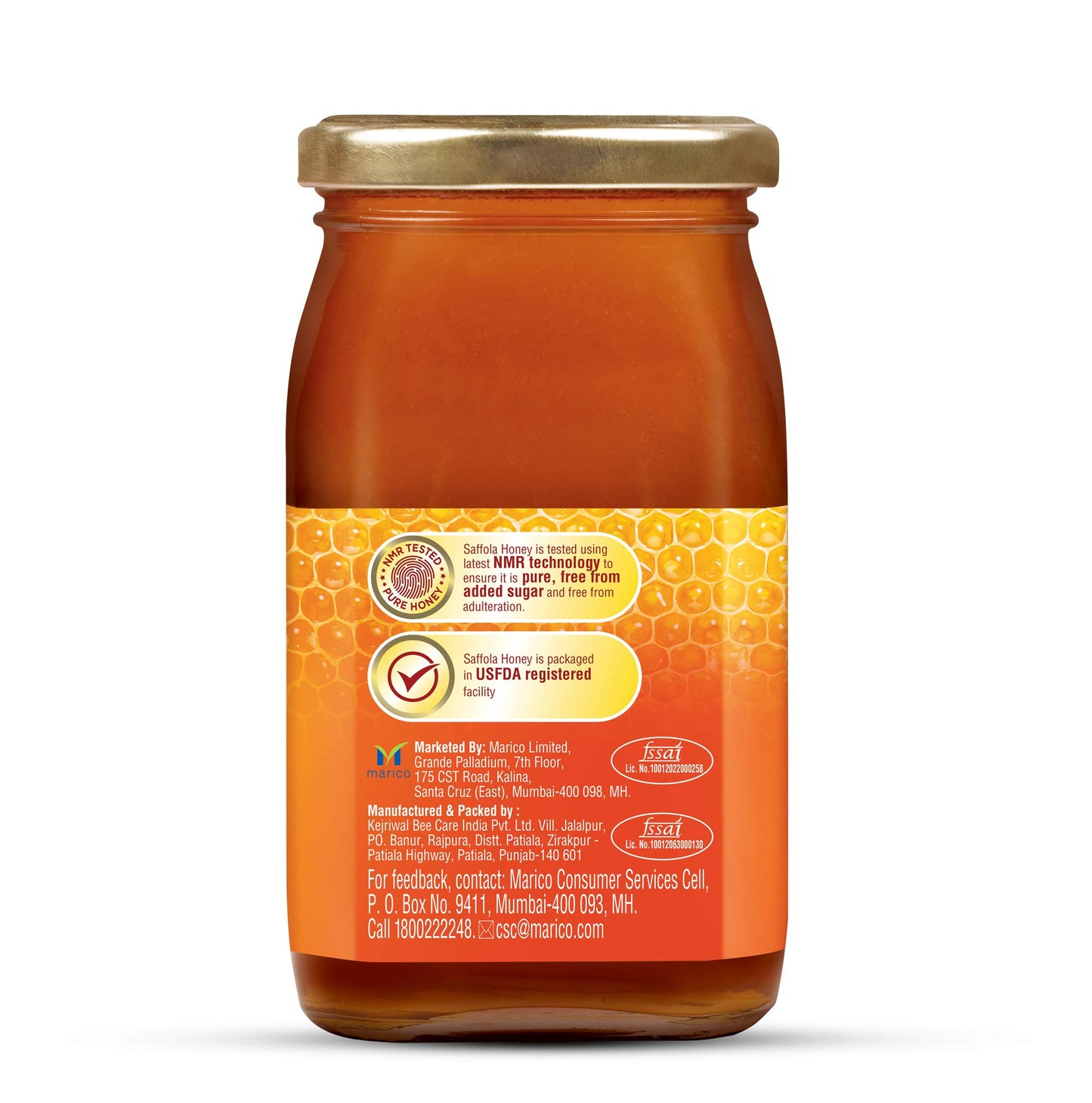 Saffola Honey 500G Glass Jar