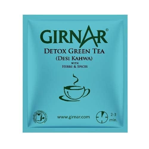 Girnar Green Tea Desi Kahwa (Detox Tea) - 36 Tea Bags X 2 Packs