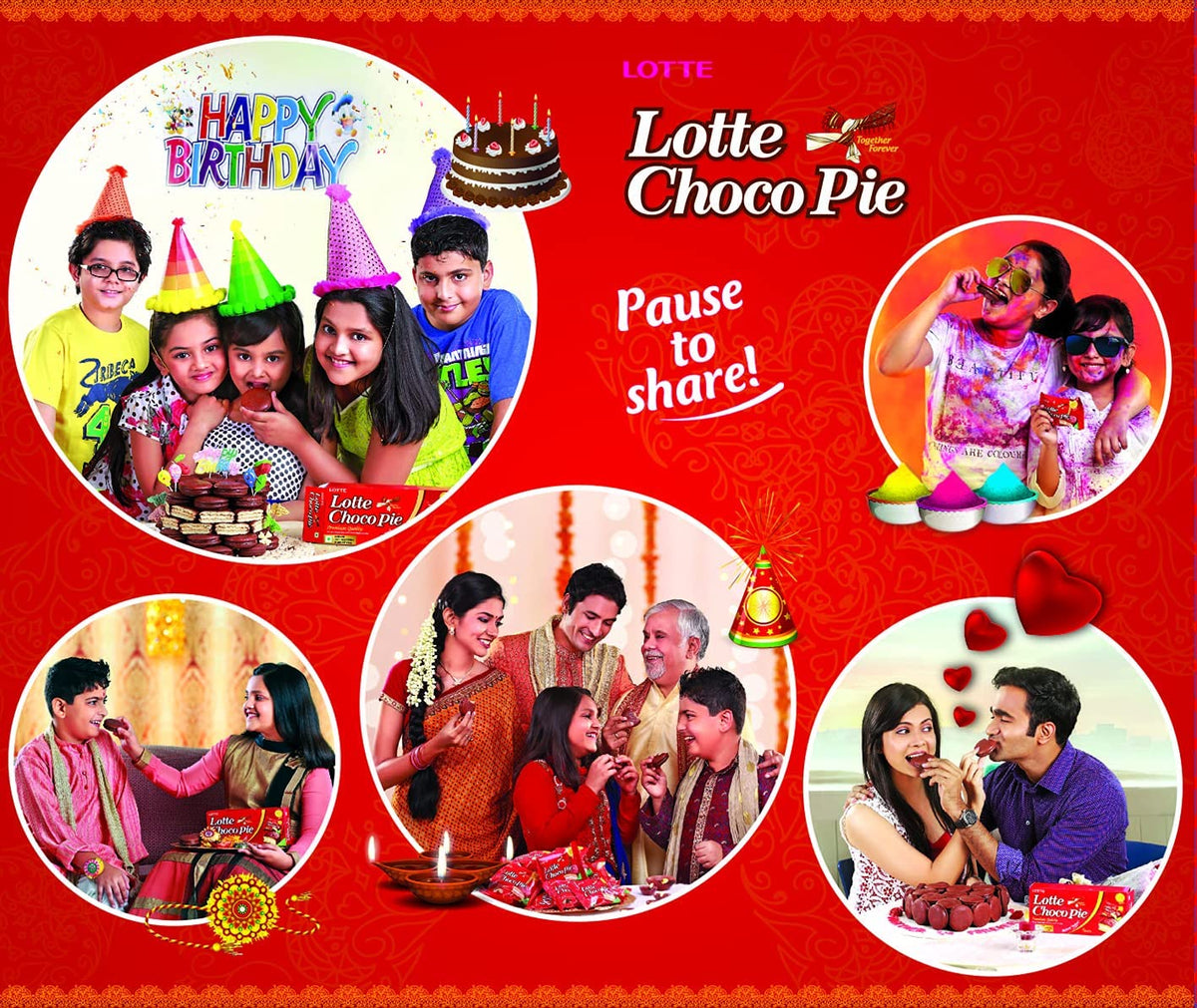 Lotte Choco Pie Marshmallow 12 pks x 28 gm - Snacks & Savory