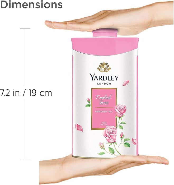 Yardley London Fresh Floral Fragrance Locked in a Fine & Silky Perfumed Talcum Powder (Yardley London English Rose, Pack of 1 250Gram)