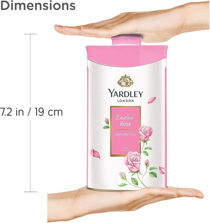 Yardley London Fresh Floral Fragrance Locked in a Fine & Silky Perfumed Talcum Powder (Yardley London English Rose, Pack of 3 250Gram) - Skin Care