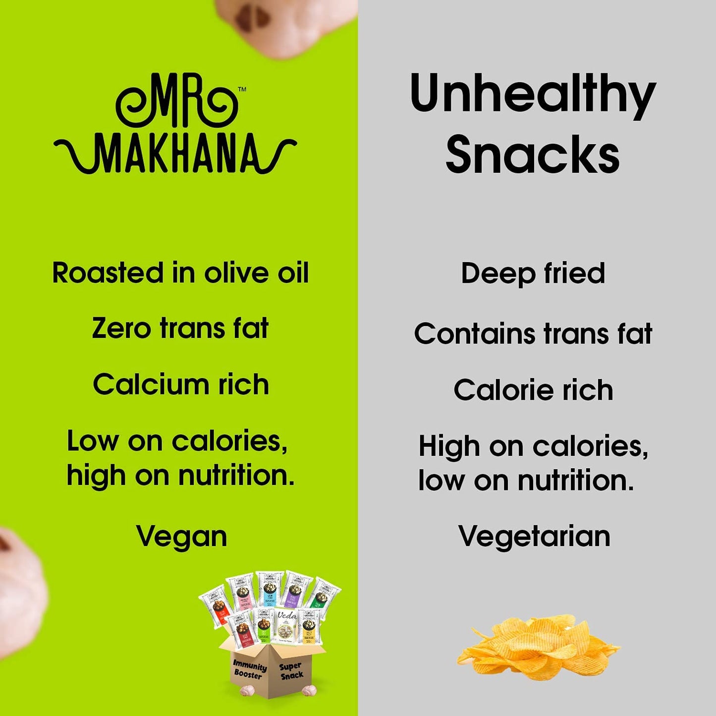 MR Makhana Lime & Chili Flavored Makhana | Super Snack | Roasted | 2.65oz (75g) Family Size