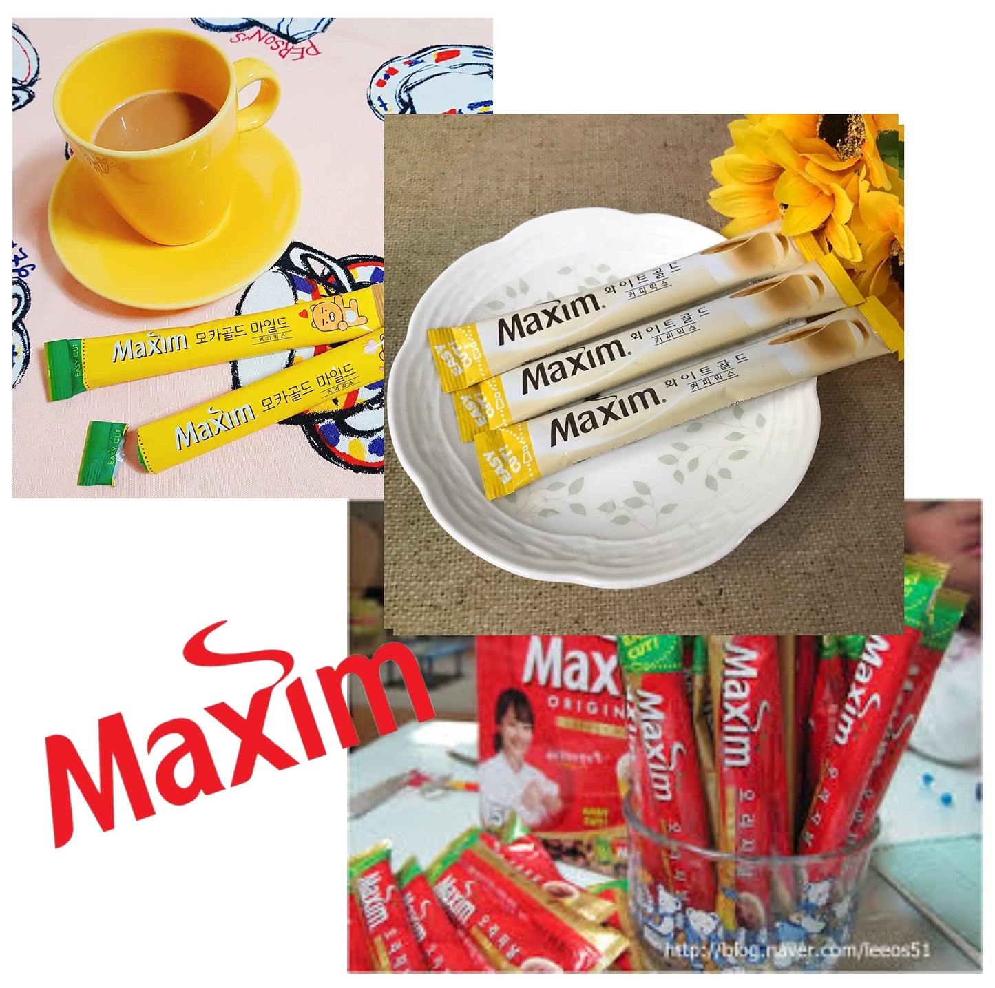 Maxim Instant Coffee Mix Combo - Mocha Gold Mild, Original, White Cold - 3 Flavors (Total 3Sets)