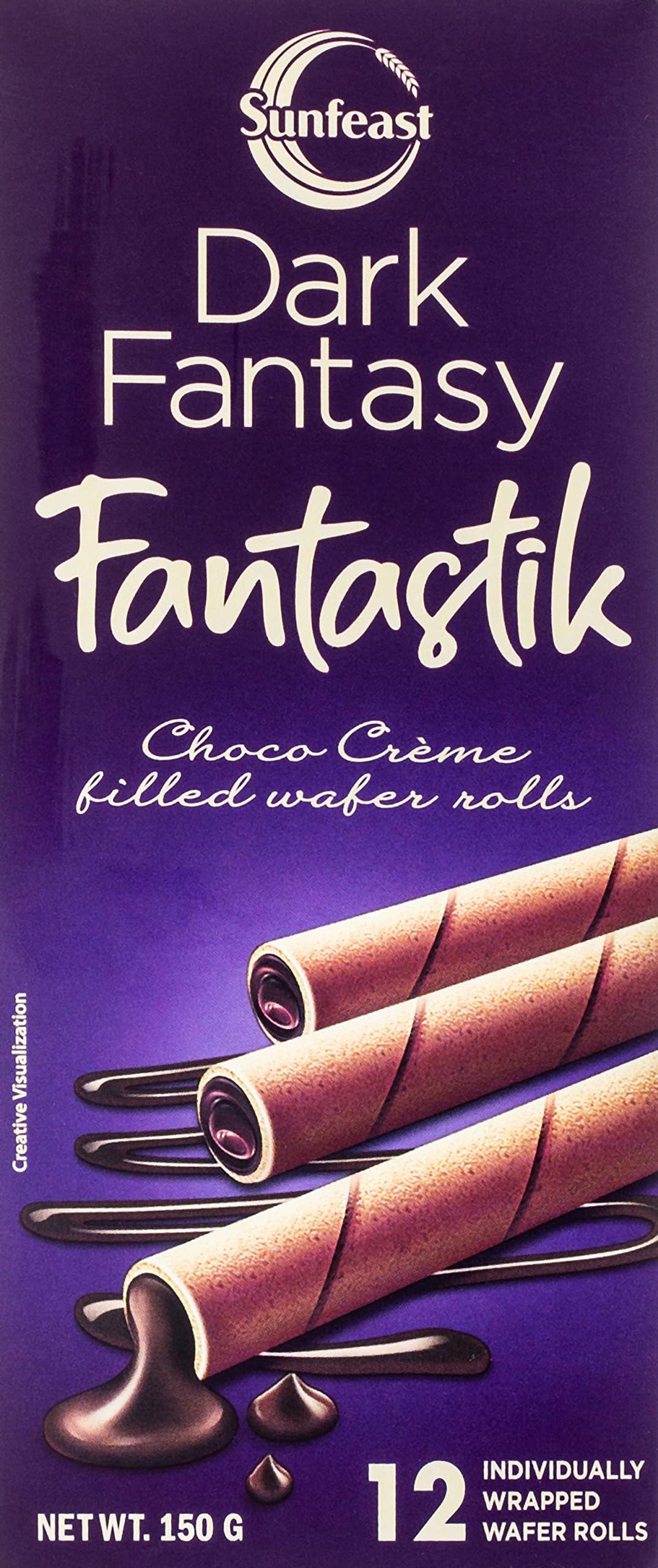 Sunfeast Dark Fantasy Fantastik, Choco Crme Filled Chocolate Wafer Rolls, 150 G