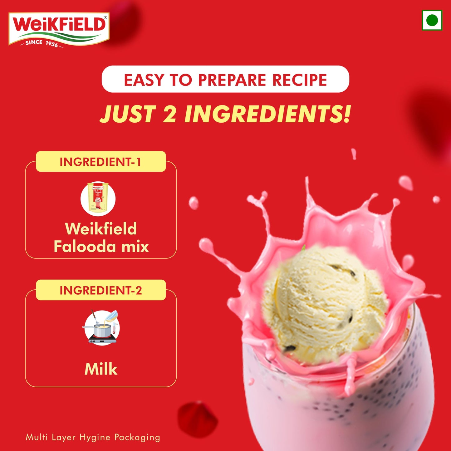 Weikfield Falooda Mix-rose 200 gms - Food / Masala / Dal