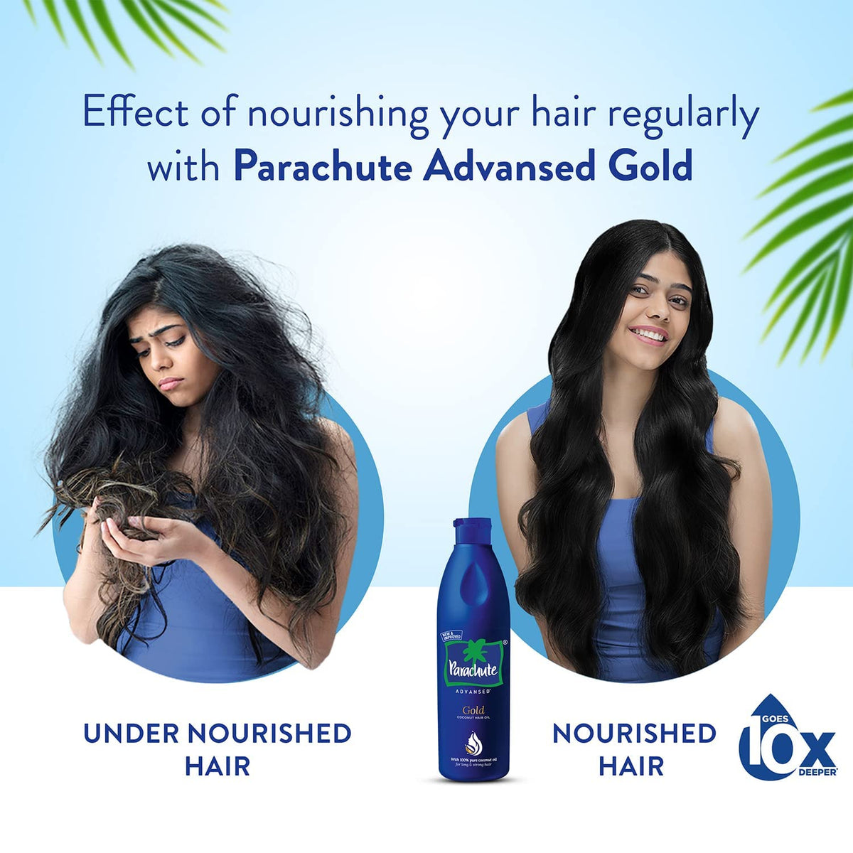 Parachute Advansed Gold Coconut Hair Oil, Pure Coconut Oil, Vitamin E For Long, Strong & Gorgeous Hair, 6.4 fl.oz