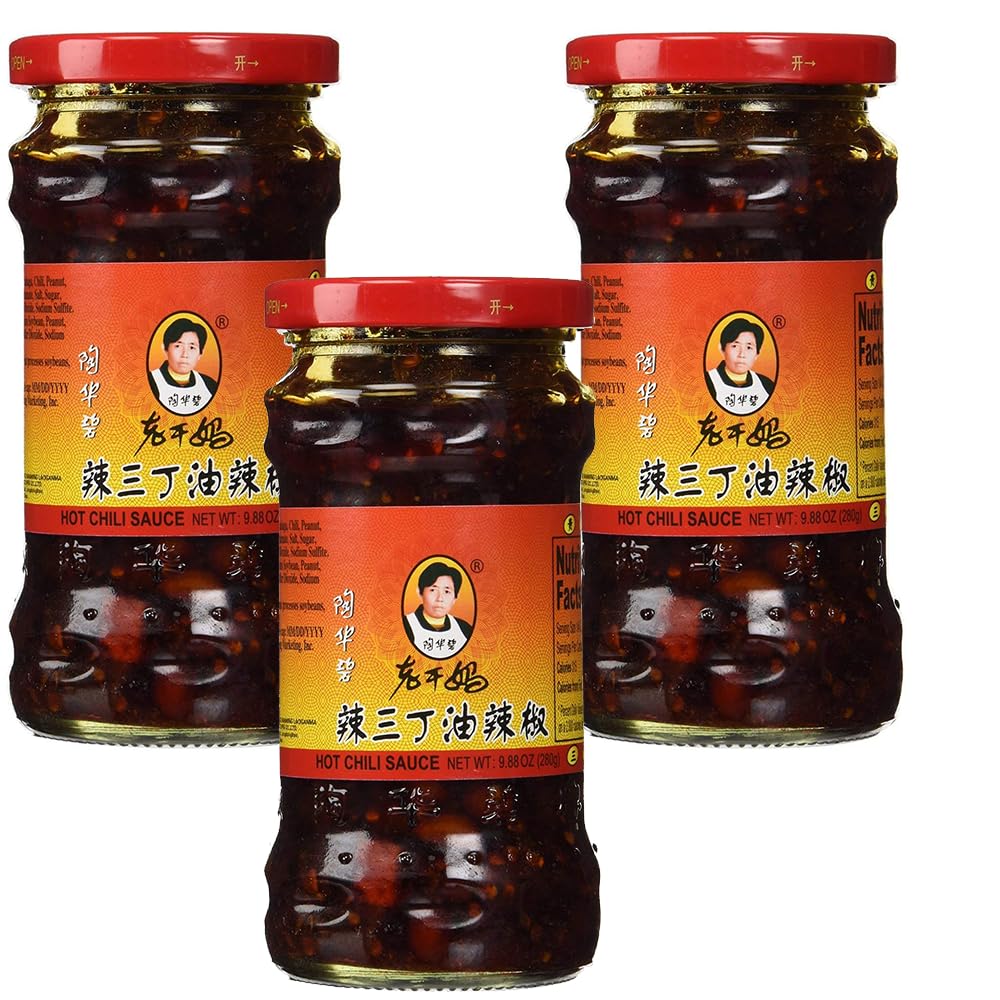 Laoganma Hot Chili Sauce LA San Ding 9.88oz, 3pack
