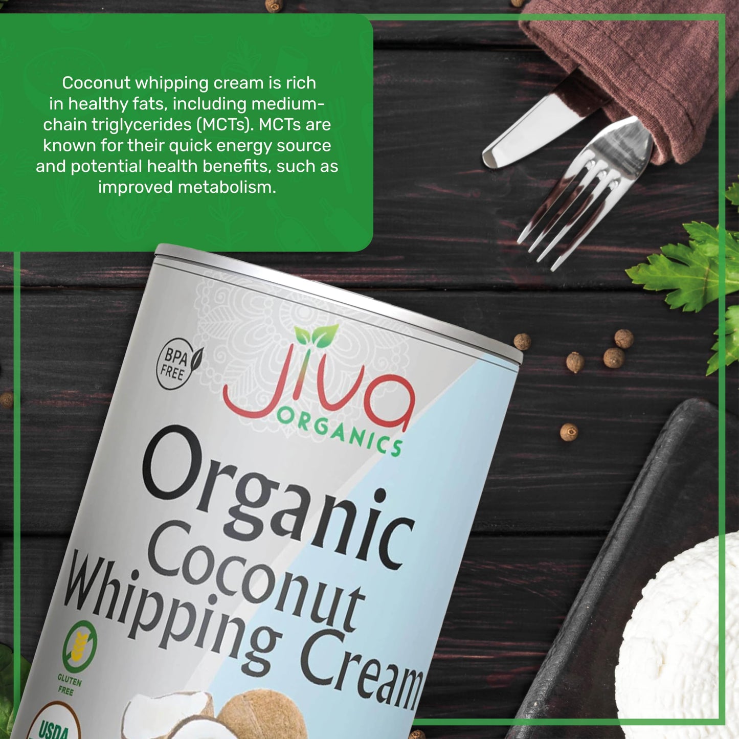 Jiva Organic Coconut Whipping Cream 14 Ounce (Pack of 12) - BPA Free, Vegan, Gluten Free, Non-GMO