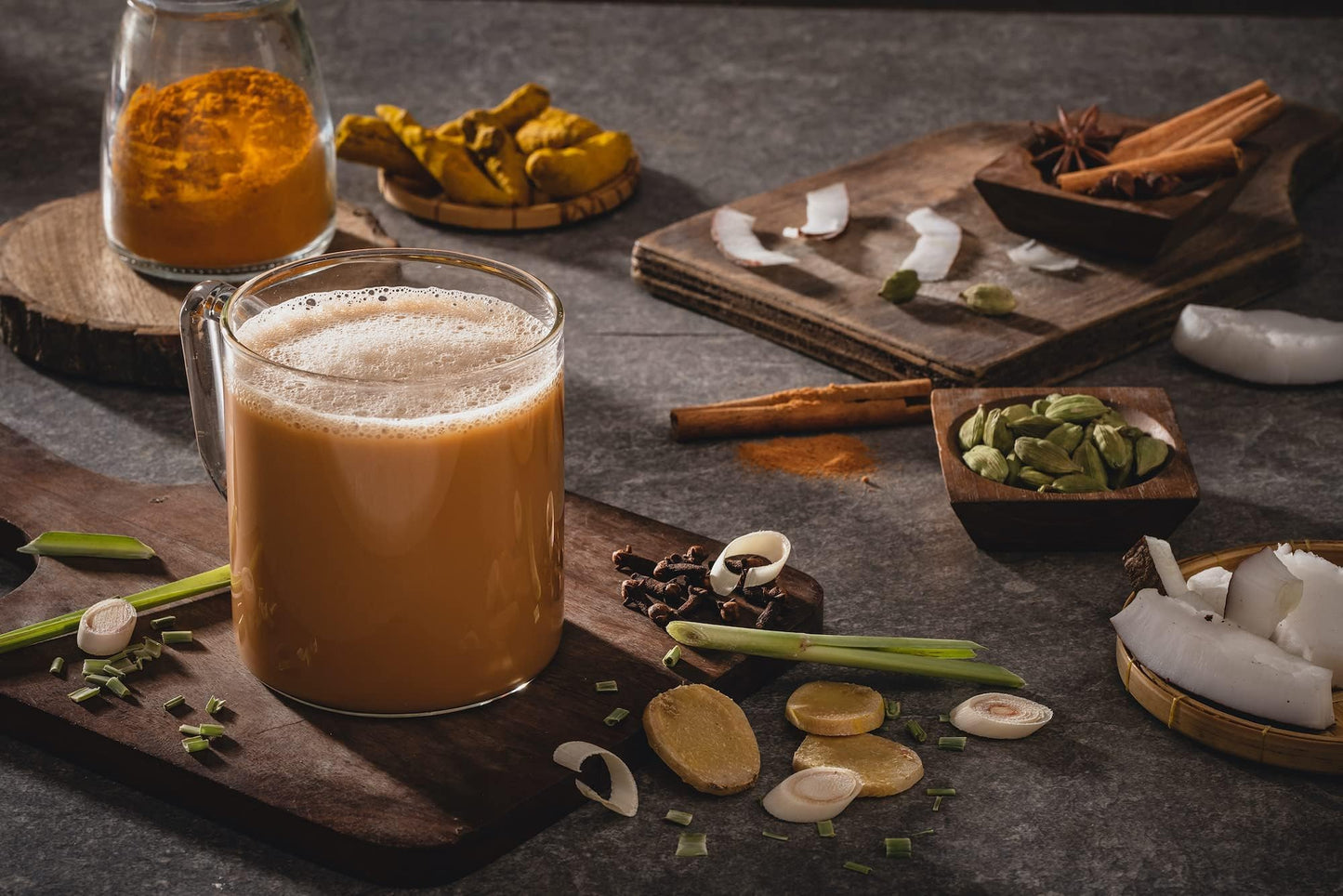 QuikTea Vegan Lemongrass Instant Chai Tea Latte - 10 Count Single Box - Easy Ayurvedic Dairy Free Alternative - All Natural Non GMO Superfood