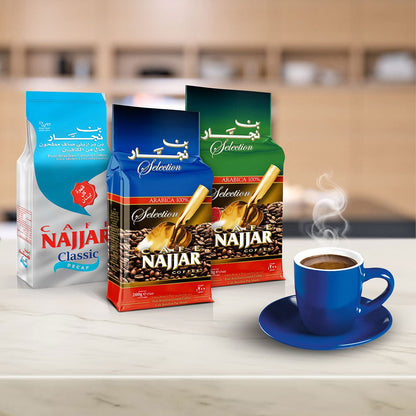 Caf Najjar, Turkish Coffee, 200gr , 100% Arabica Coffee Beans, Ground Coffee, Dark Roast, Lebanese Coffee, Arabic Coffee, Coffee Beverages, Works with Turkish Coffee Machine.
