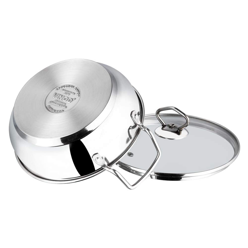 Vinod Kadai St. Steel with lid 20 cms 2 Litres - Food / Masala / Dal