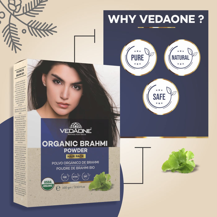 Vedaone Organic Brahmi Hair Powder 100gm